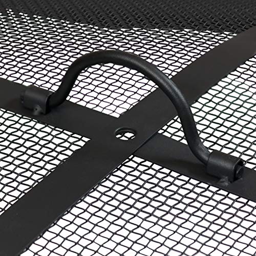 Sunnydaze Outdoor Fire Pit Spark Screen Guard Accessory - Round Fire Pit Screen Cover - Heavy-Duty Steel Backyard Fire Pit Mesh Screen With Handle - 24-Inch Diameter #TOP4
