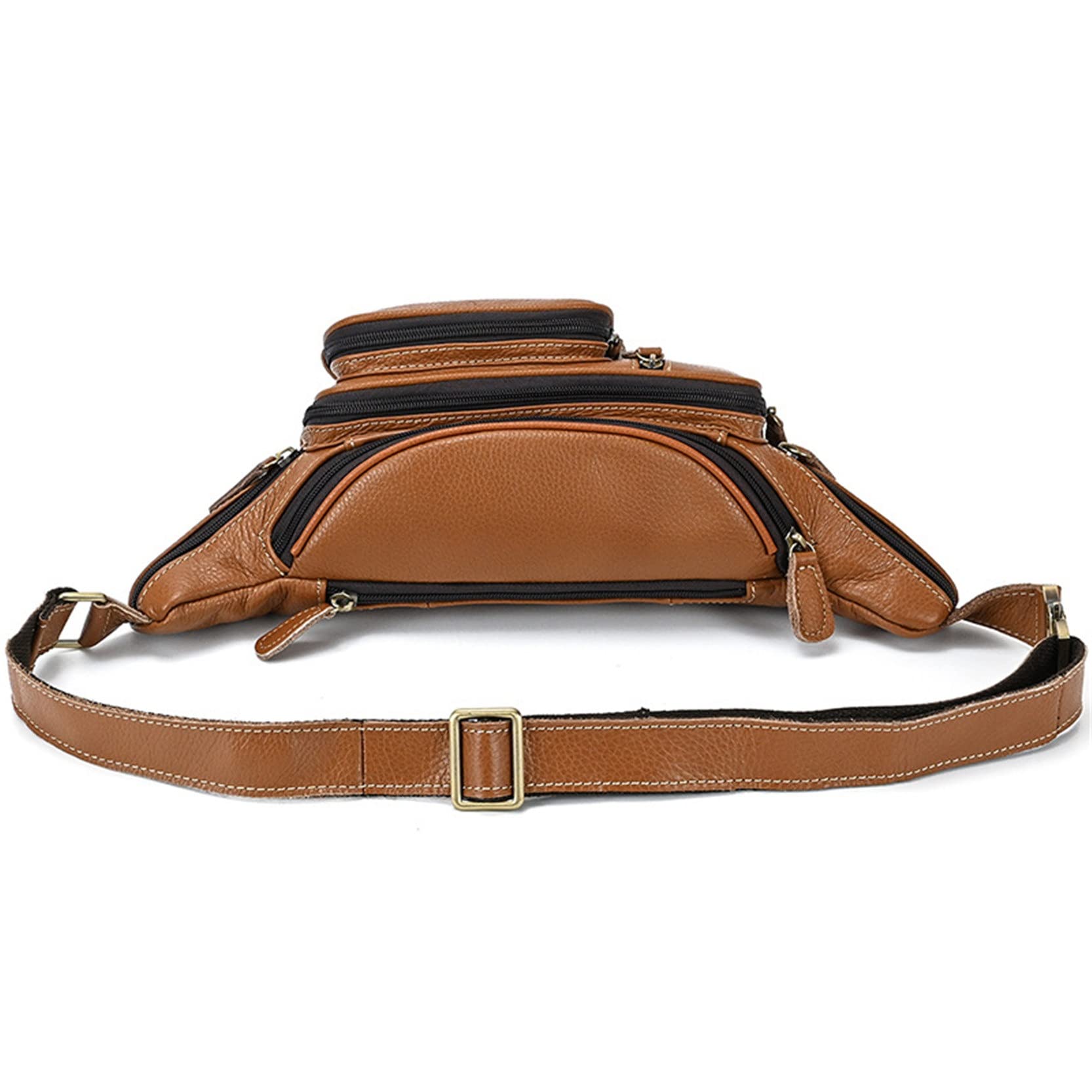 Stylisch Umhängetasche Bauchtasche Gürteltasche, Echtes Leder Taille Tasche for Mann Frauen Mode Fanny Pack Hüfte Bump Bag Telefonbeutel for Hund Walking Festival Wandern Radfahren Gürteltasche Reise