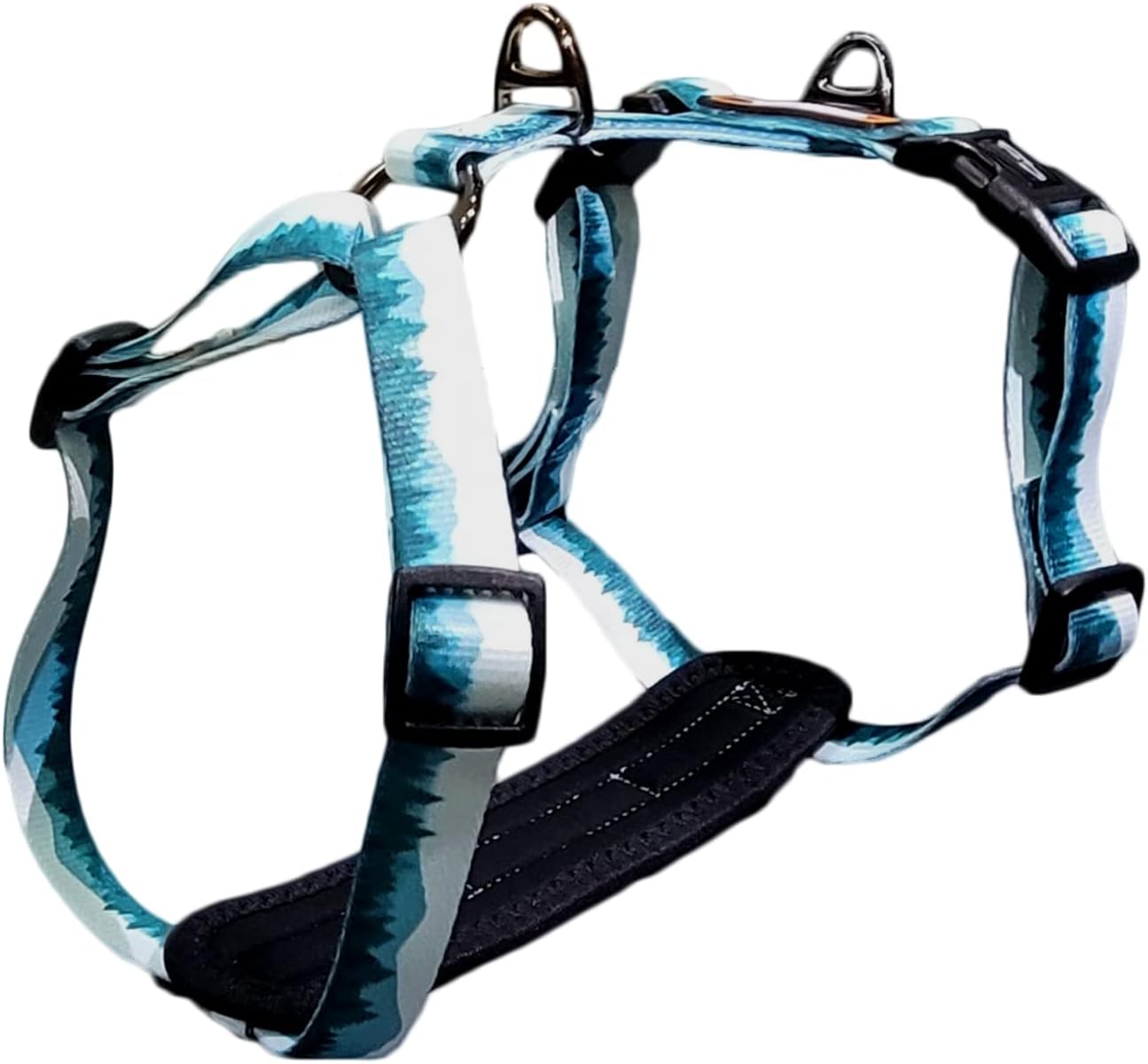 Casual H Dog Harness, No-Pull Pet Harness with 2 Leash Clips, Adjustable Soft Padded Dog Vest for Small, Medium, and Large Dogs, Forest Green Gradiant Color (M)