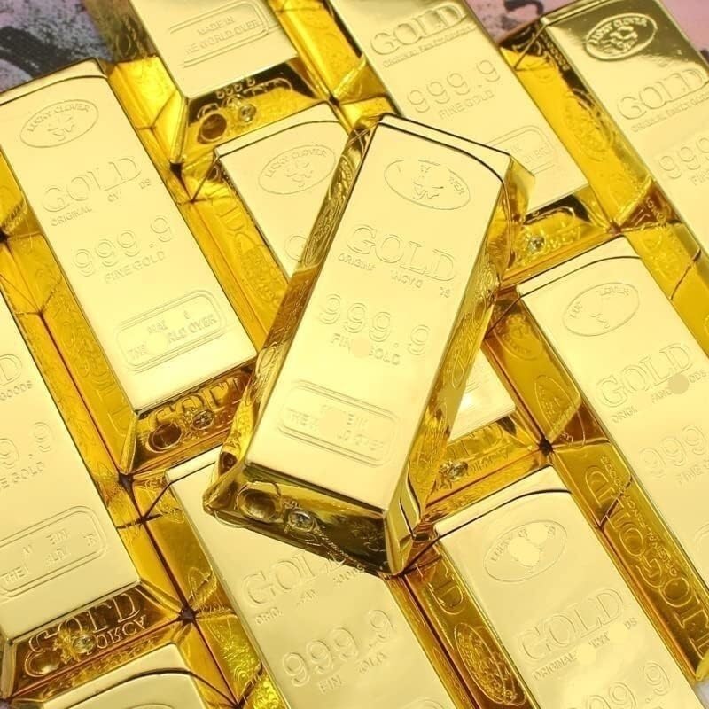 Encendedor metálico forma barra de oro reutilizable miniatura 5