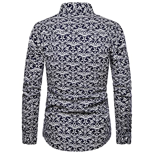 Herenhemd met retroprint Modieus Informeel Eenvoudig Dagelijks Trend Persoonlijkheid Knap overhemd met enkele rij knopen en lange mouwen - Afbeelding 3