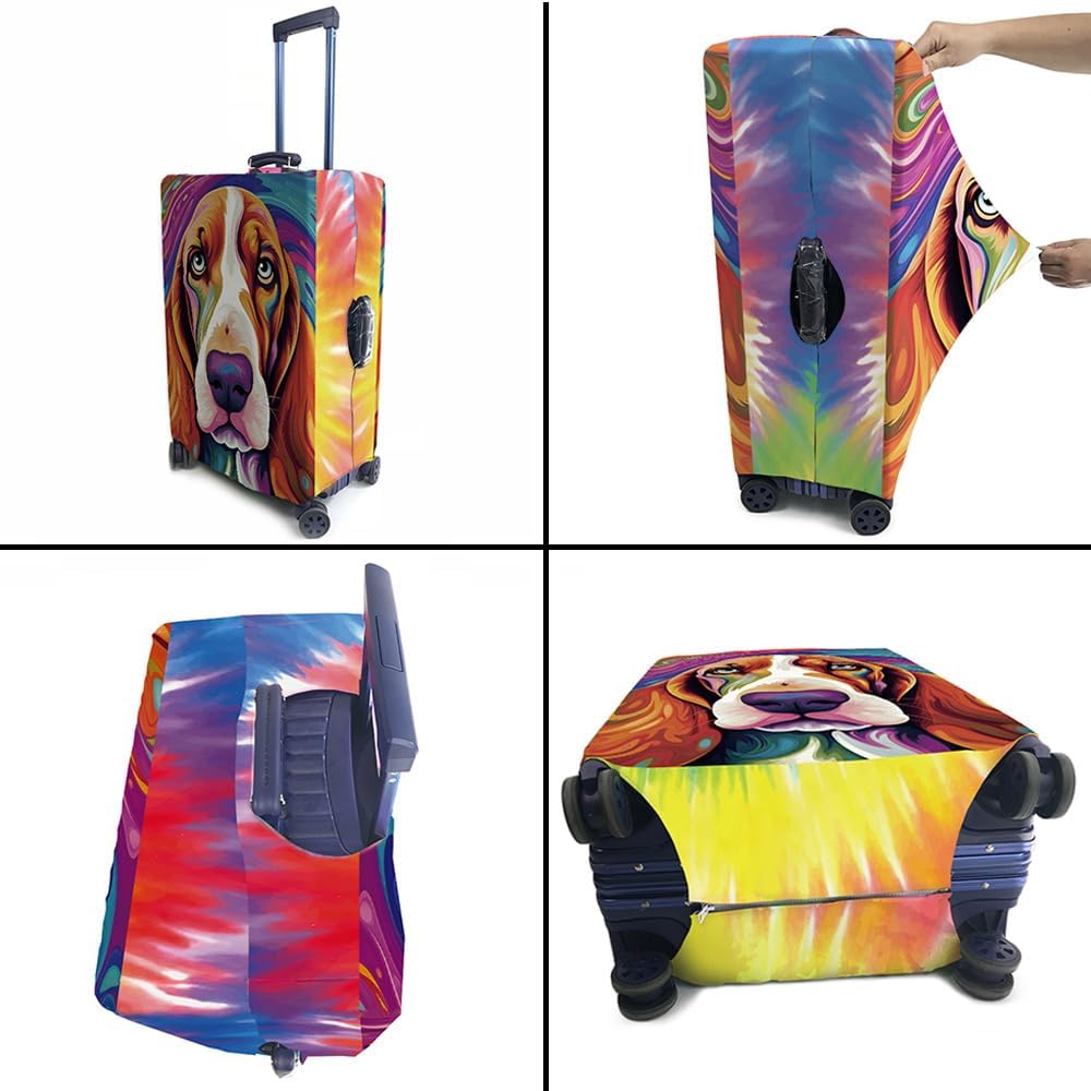 Personalized Luggage Cover Cute Russian Black Siamese Cat Suitcase Protector Washable Elastic Baggage Cover For Pet Lovers Fits 18"-32" Luggage Style 3