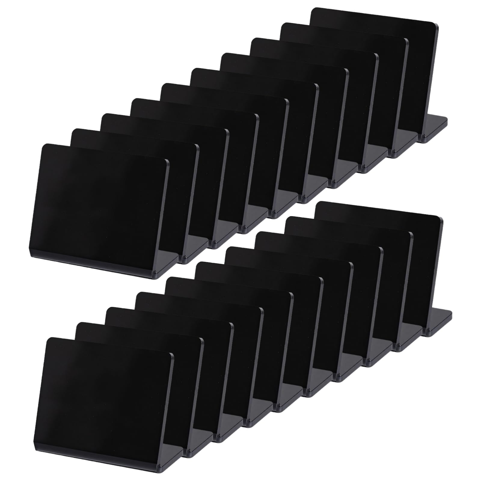 20 Mini Acrylic Chalkboard Signs, L-Shaped Buffet Tags, Black Small Food Display Stands, Tabletop Message Boards for Bakeries, Birthday Parties, Weddings