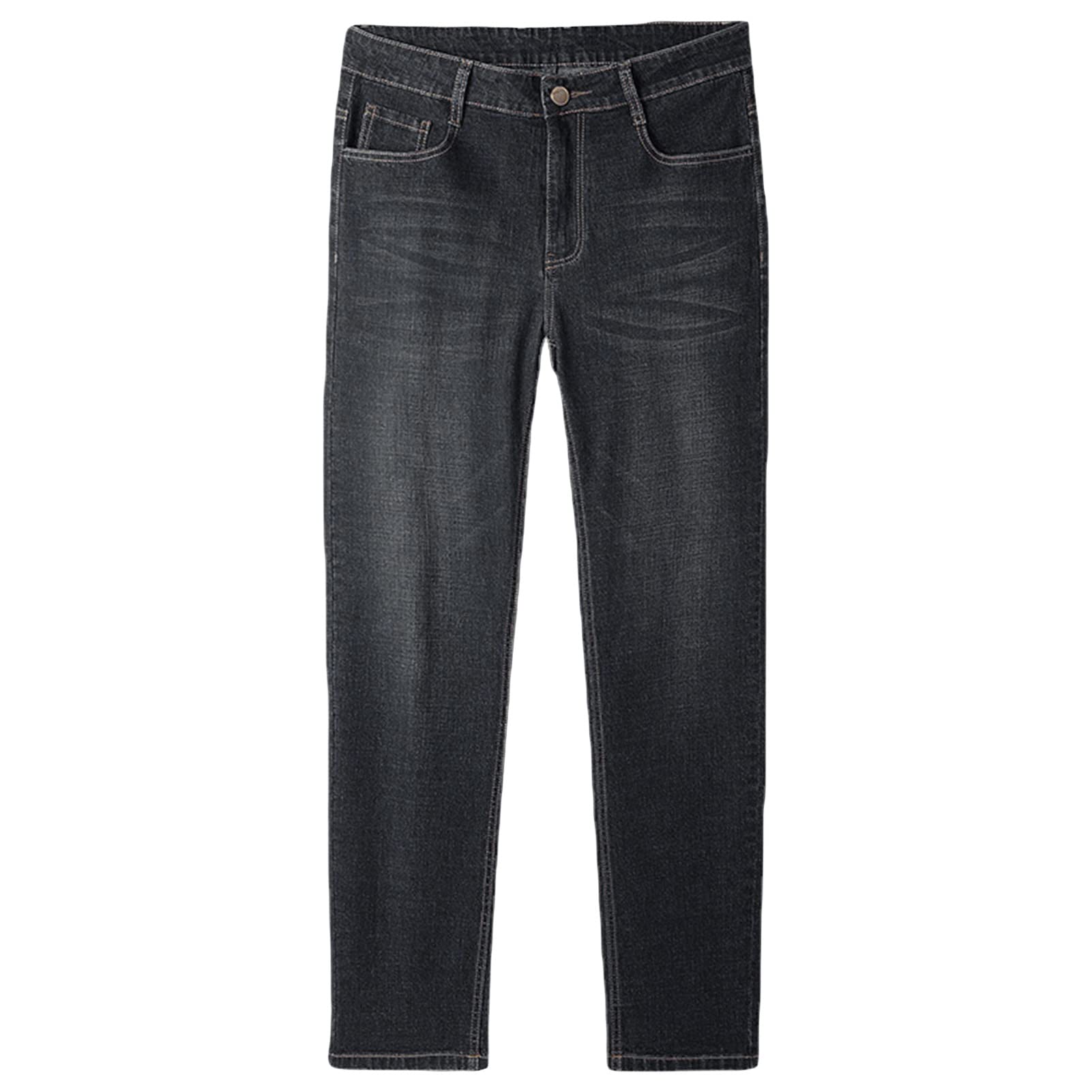 Mens Classic Vintage 5 Pocket Jeans Stretch Slim Fit Straight Leg Denim Pants Casual Relaxed Fit Jean Trousers