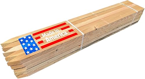 Miniatura 1 de Sandbaggy Estacas de madera de 48 pulgadas - Estacas resistentes para construcción, jardinería topografía - Punta de cincel, madera de abeto Douglas
