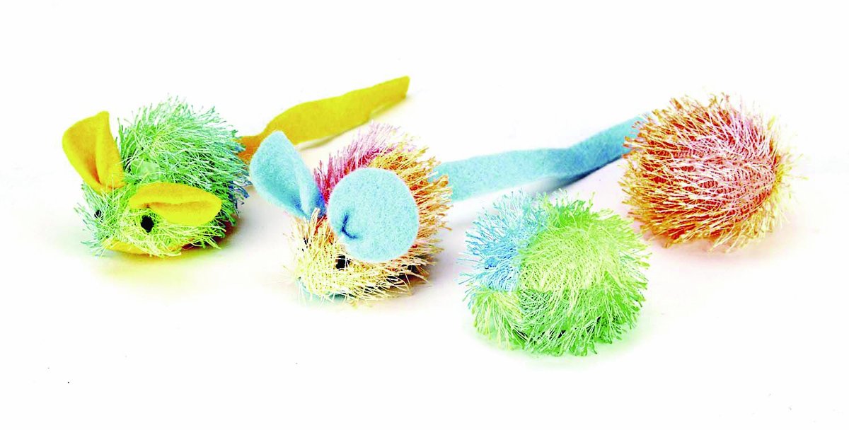 SPOTEthical Pet Stringy Mice and Ball with Nip (Pack of4)