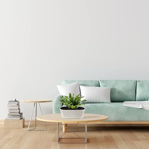 Miniatura 6 de Caja de ventana para plantas con platillos 5 juegos de macetas de plástico con múltiples agujeros de drenaje y bandejas, macetas de flores para el