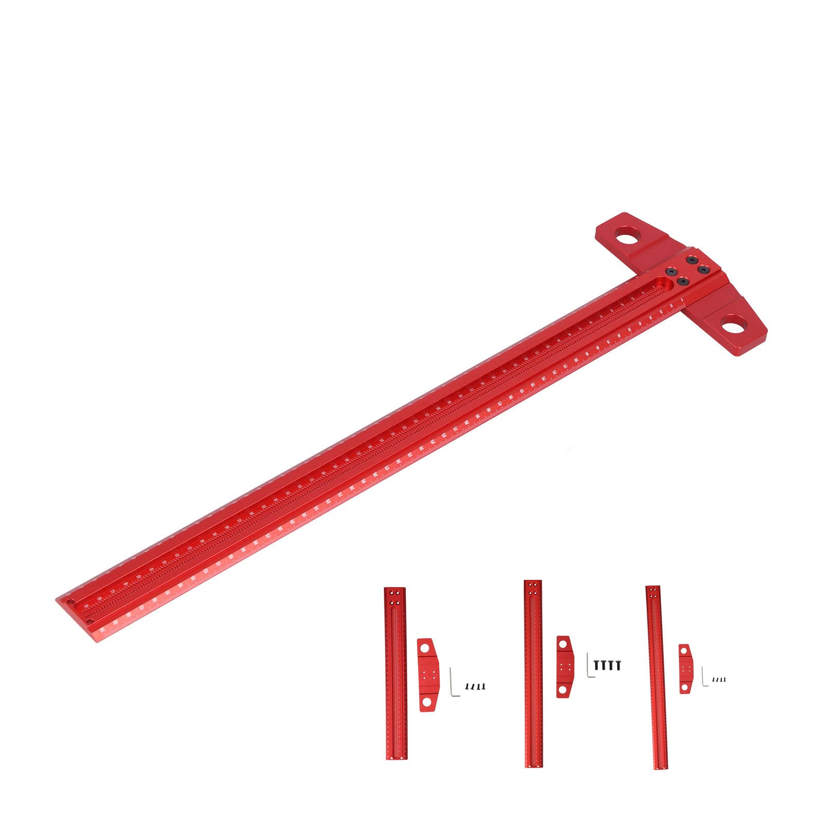 Alvinlite 30 cm, 40 cm, 50 cm T-Lineal, Präzisionslineal, Quadratisches T-förmiges Lineal, Rechtwinkliges Anreißer-Aluminium-Markierungsmessgerät Für Die Glasbearbeitung(500mm)