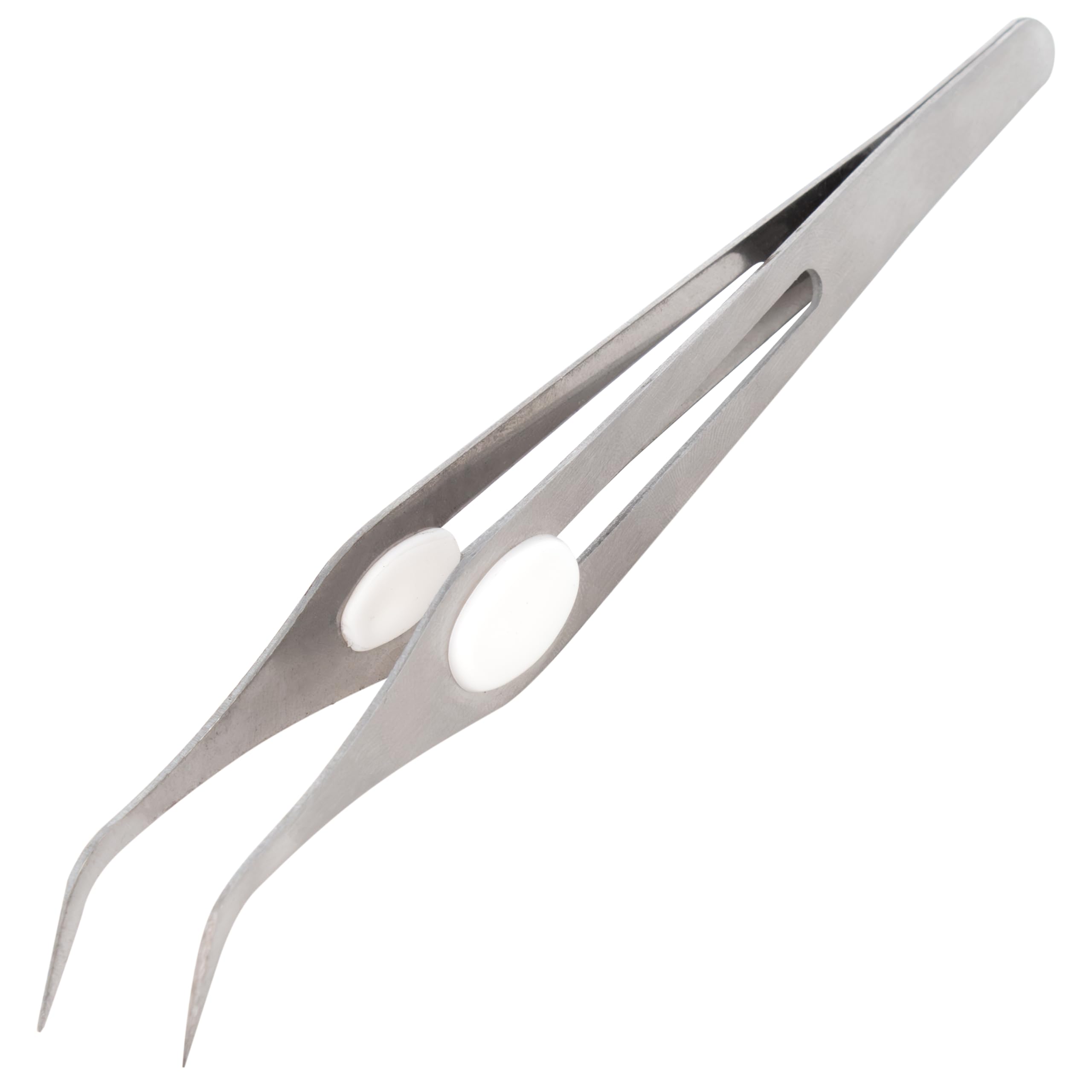 The Beadsmith Angled Precision Tweezer – Multipurpose Stainless Steel Tool w/Curved Tip & Cushion Grip, 6 Inches