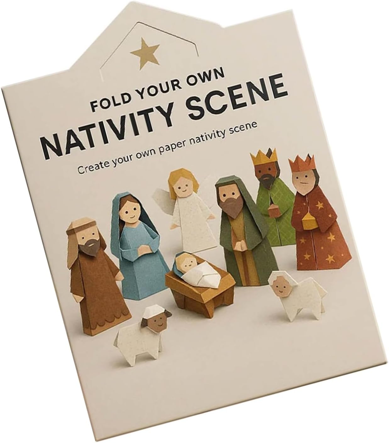WOZUN Christmas Paper Craft Tool Nativity Scene with Step by Step Guide for Family Holiday Decorations and Festival Activities Christmas Decoration