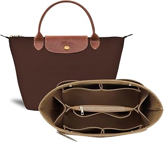 Purse Organizer Insert for le pliage Tote,Handbag Organizer Compatible with le pliage Shoulder Bag Large/Small,LE PLIAGE Top Handle Small/Medium (Lighting Coffee, Medium)