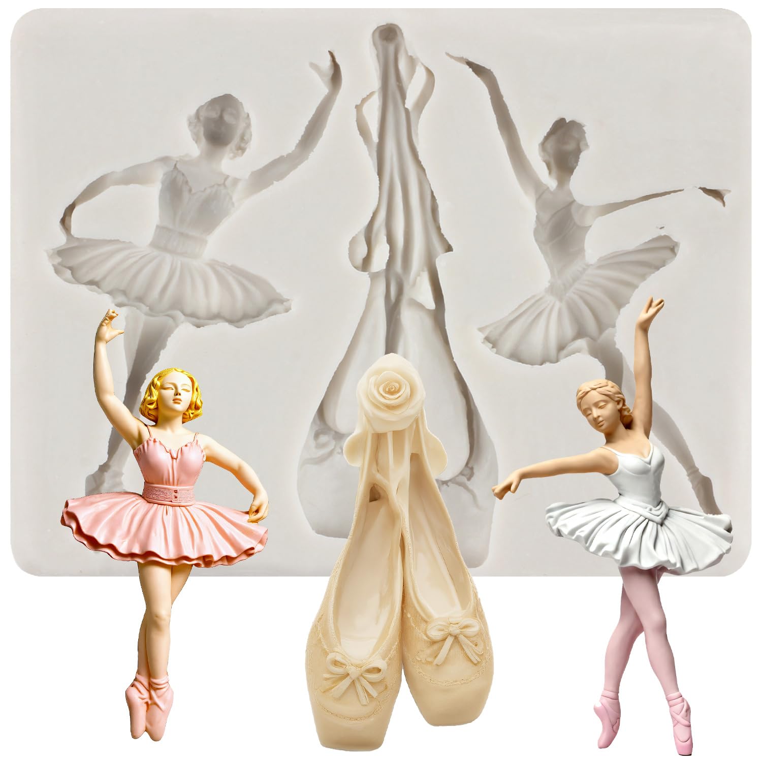 Sijiangmold Ballet Dancer Silicone Moulds Ballet Shoes Fondant Mould