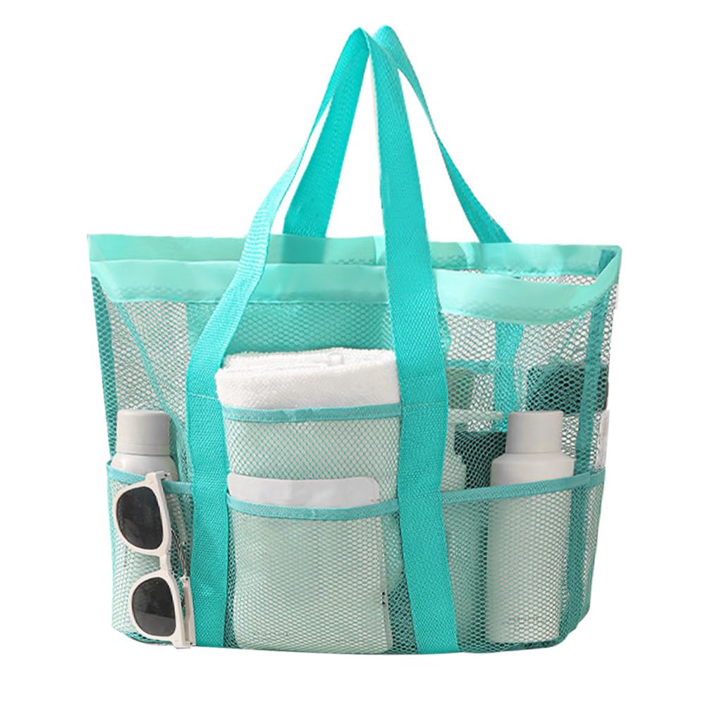 DONGKER Mesh Shower Caddy Quick Dry Shower Bag with Multiple Pockets Carrying Handles for Bathroom Camping Beach Swimming