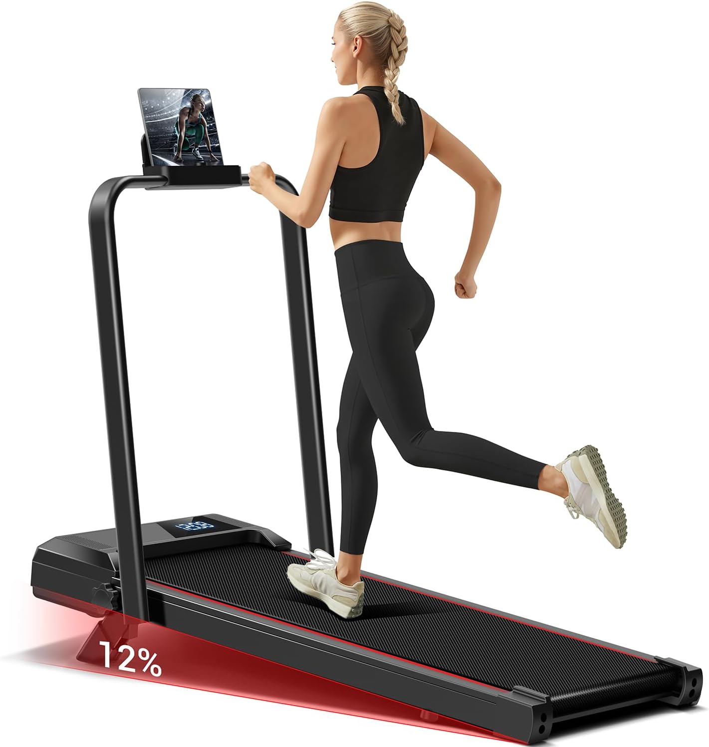 17% Incline Walking Pad Treadmills for Home and Office, 3-in-1 Folding Treadmill, Portable Under Desk Treadmill with 2.5 HP Quiet Brushless, 300 LBS Capacity