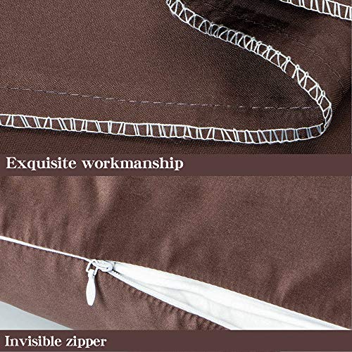 NTBAY 2 Pack Zippered Satin Pillow Cases for Hair and Skin Luxury King Hidden Zipper Pillowcases Set of 2, 50x90 cm, Chocolate - Image 3