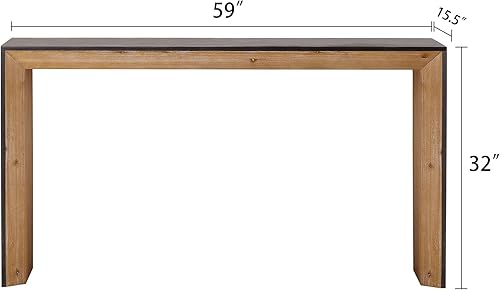 Miniatura 2 de HMFULE Mesa consola de madera de 59 pulgadas para entrada, moderna mesa de sofá detrás del sofá con mesa espaciosa, mesas de sofá de granja para