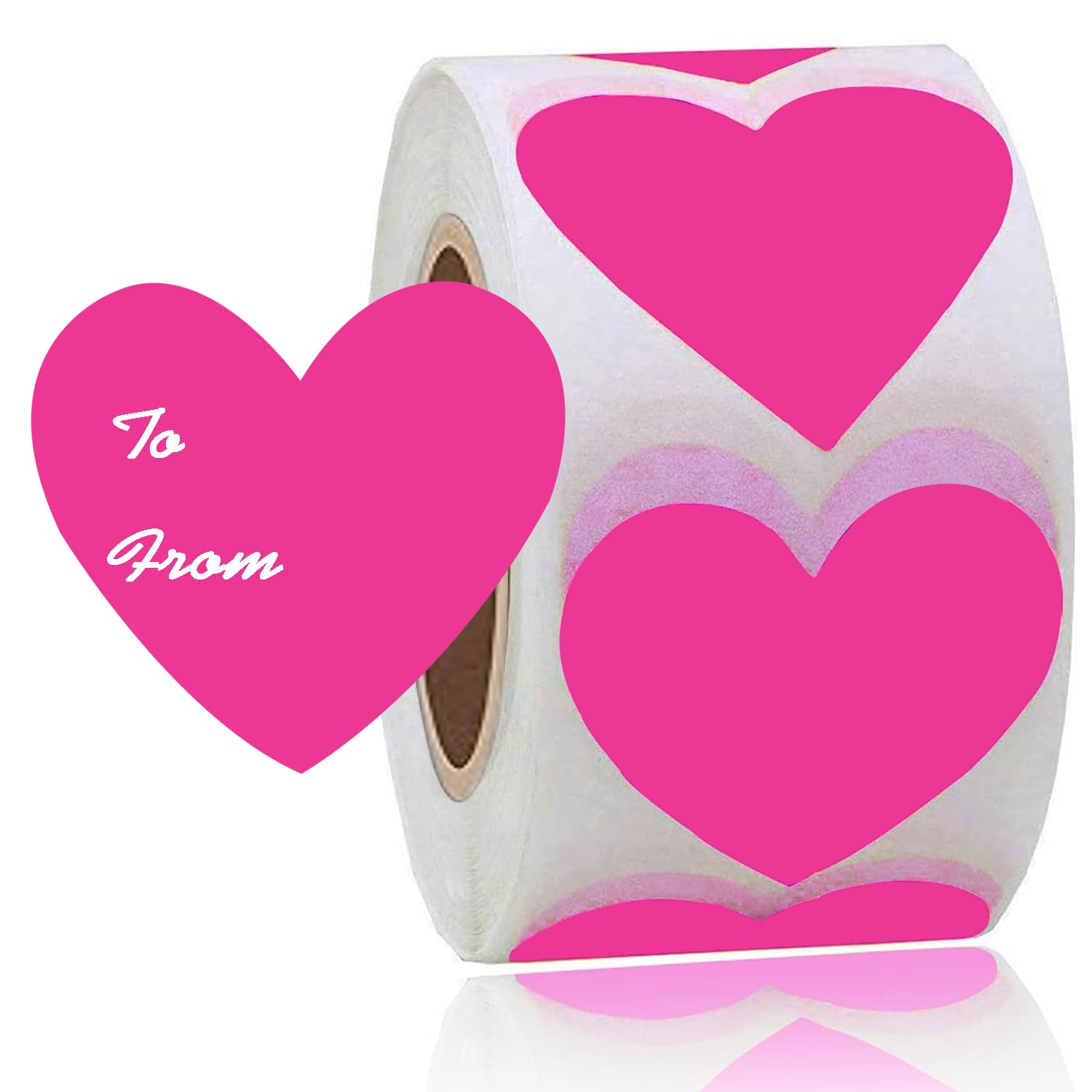 2 Inch Pink Heart Sticker Envelope Sealing Wedding Invitation Valentine Day Labels Birthday Party Sticker,500 Pcs Per Pack