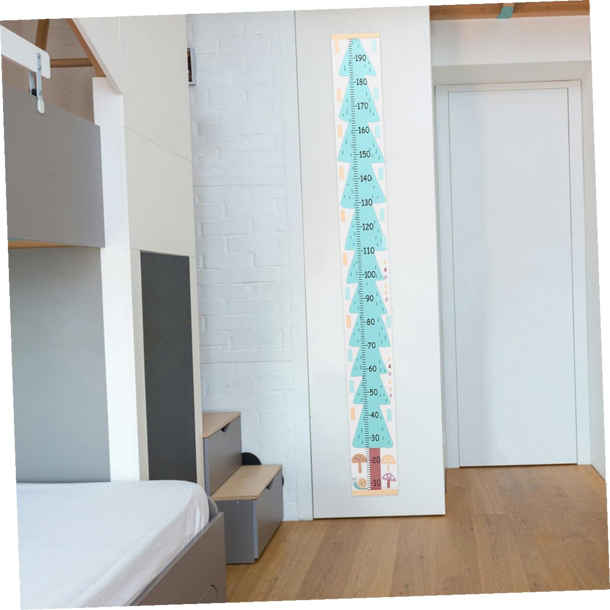 2pcs Growth Chart Wall Ruler for Height Measurement, Growth Chart for Wall Nursery Decor, Green Christmas Tree Design for Boys and Room