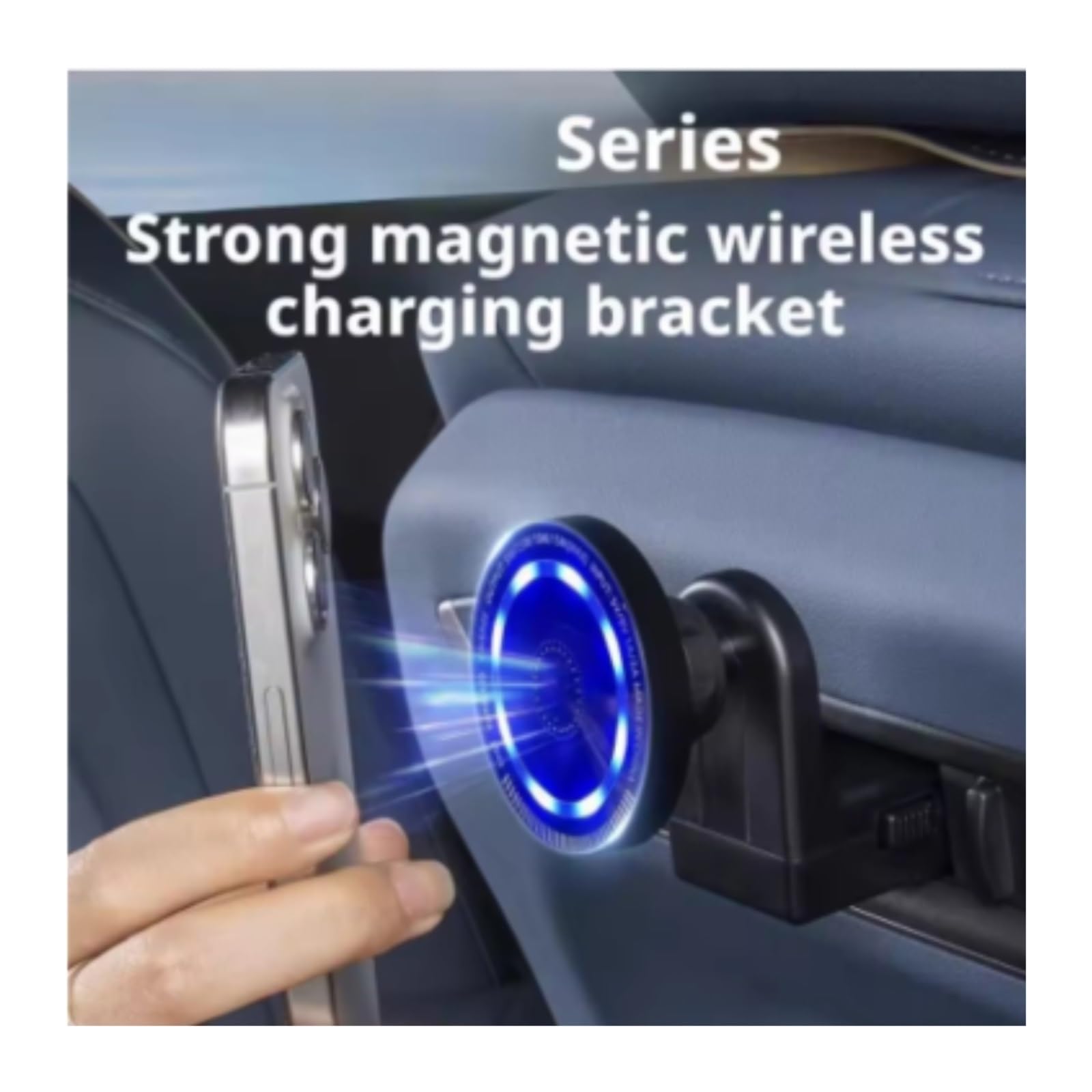 Pasuje do BMW IX I5 I7 X3 X5 X7 serii 5 Eries Tylne dopasowanie do siedzenia Magnetyczny Uchwyt Pad Uchwyt Wykończenia Góra Akcesoria samochodowe (2 szt. Bezprzewodowa ładowarka)