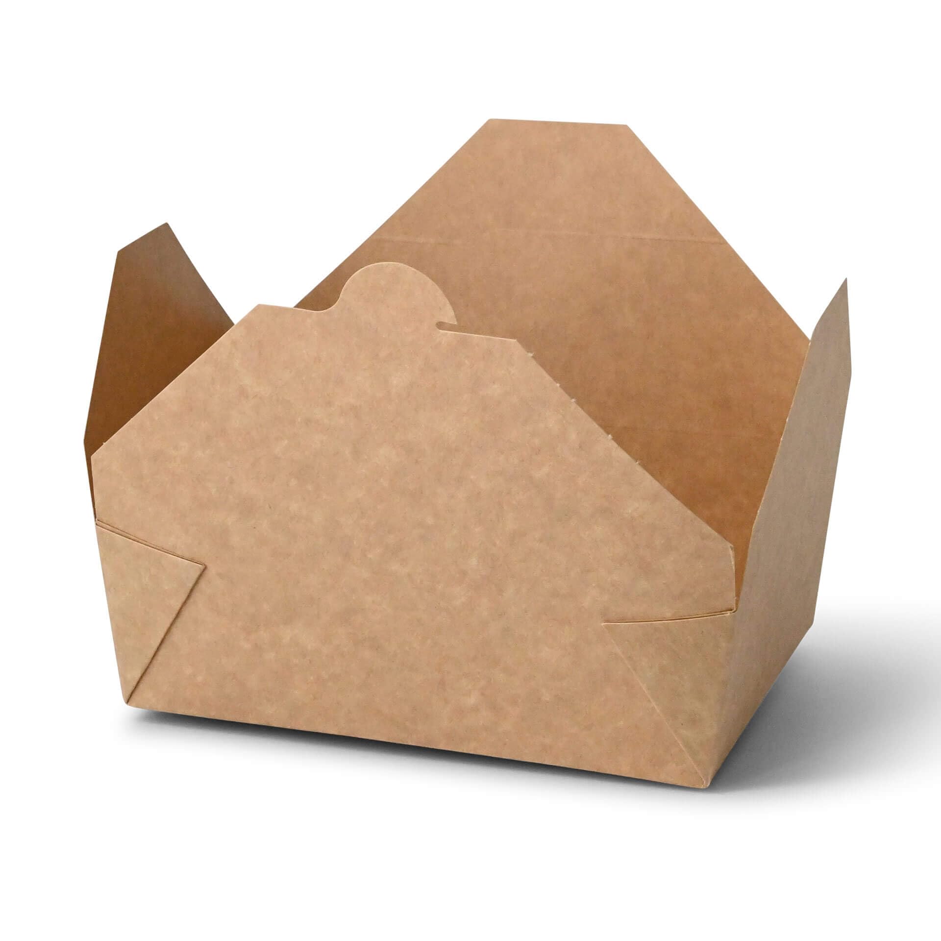 BIOZOYG Speise Box Take Away I Bio voedselbox met vouwdeksel 600 ml I kartonnen doos rechthoekig I bruine kraftkarton doos composteerbaar I wegwerp to go dozen 450 stuks