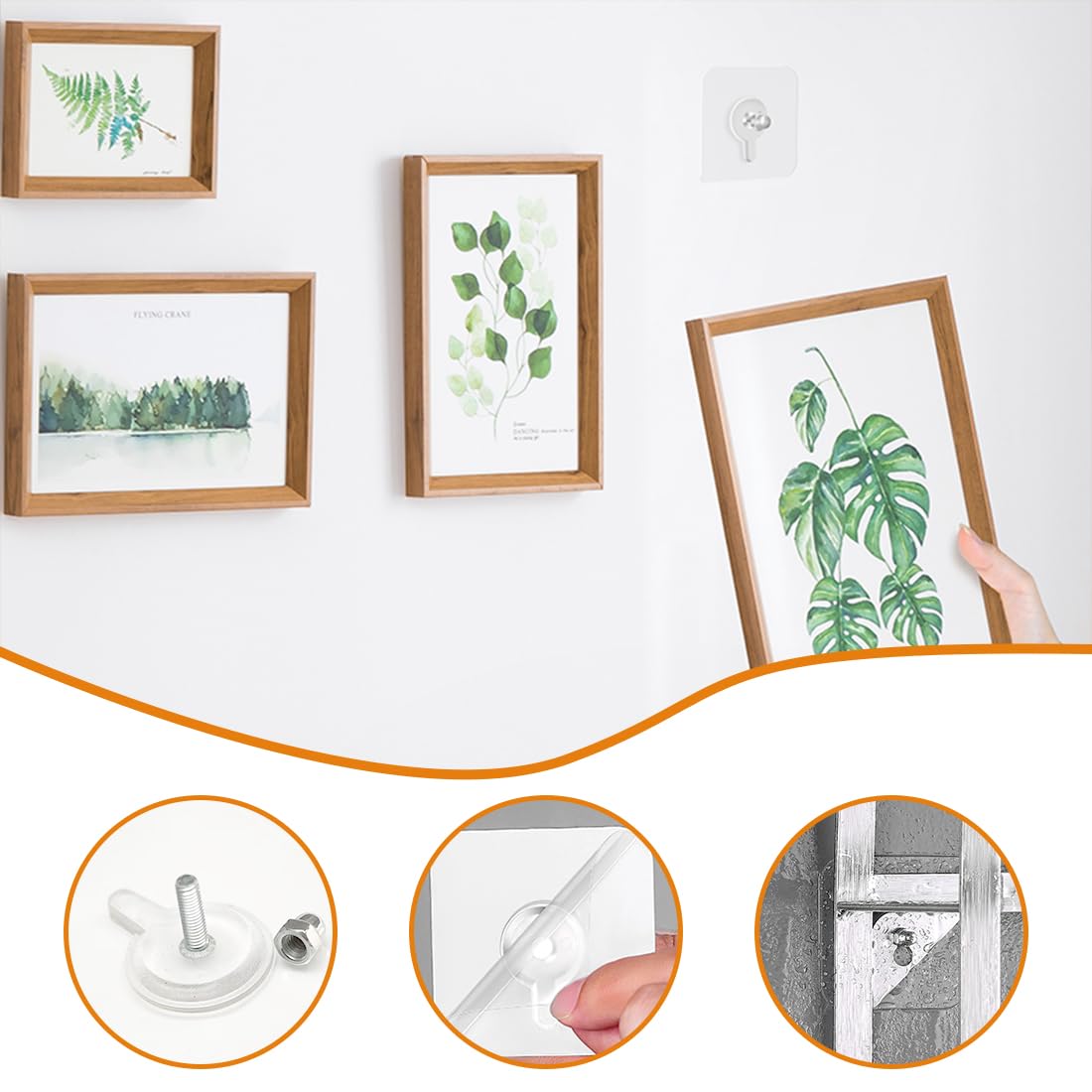 20 Pezzi Appendi Quadri Senza Chiodi, Chiodi Adesivi per Quadri Muro, Ganci Chiodi per Muro, per Foto, Dipinti, Orologio