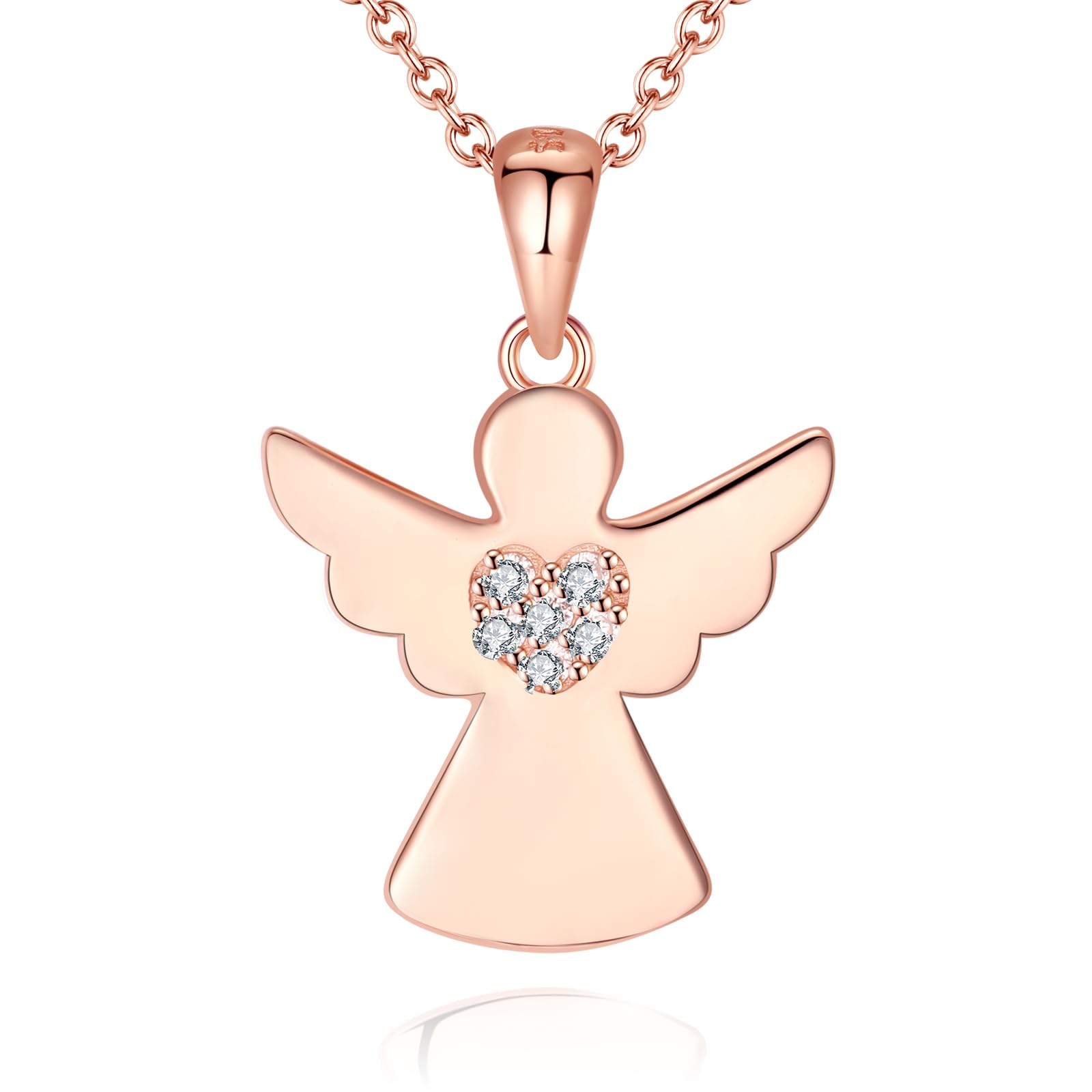 Jrêveinfini Angelo Custode Collana Bambina Donna Argento 925 con Portagioie Regalo, Idee Regalo Battesimo Donna Compleanno Bambina Mamma Regolabile 40 + 5 cm