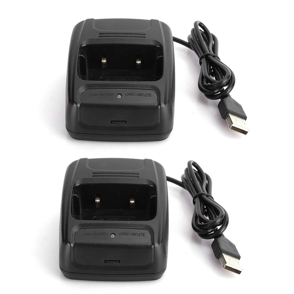 ASHATA Base de 2 Pièces pour BF666S / BF777S / BF888S / H777 / R888splus, Chargeur de Batterie USB avec Indicateur de