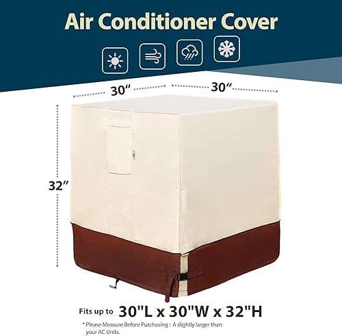 Miniatura 2 de Westblue Cubierta de aire acondicionado para unidades exteriores, cubierta de CA 600D duradera para unidad exterior, impermeable y resistente,