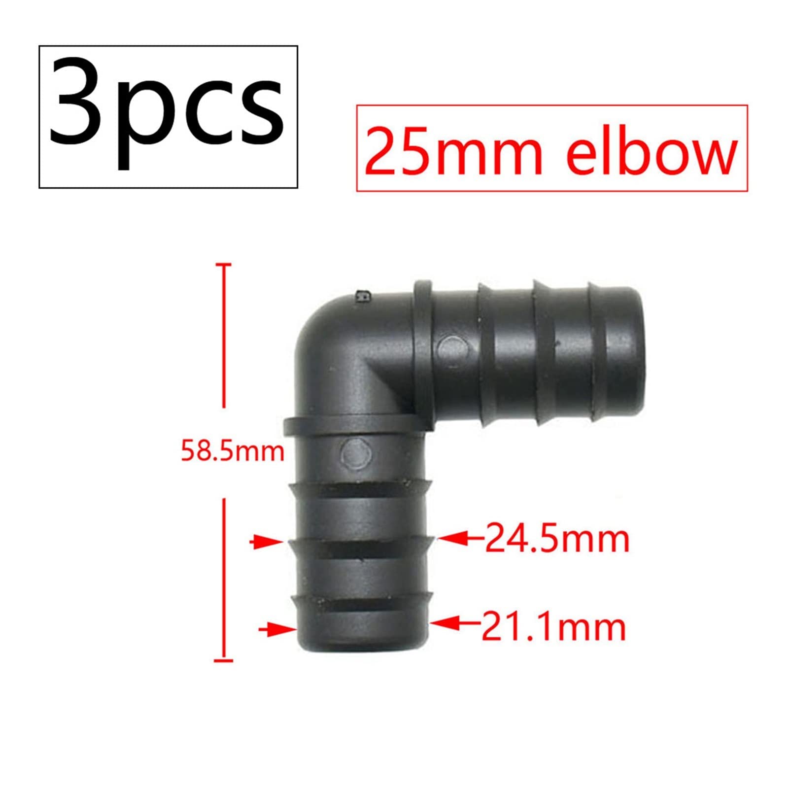 Garden Hose Fittings 30 Pieces Drip Watering 16/20/25mm Pe Tube Barbed Connector Tee Elbow Coupling Cap End Fitting 1/2 3/4 1 Inch (Color : Yellow)