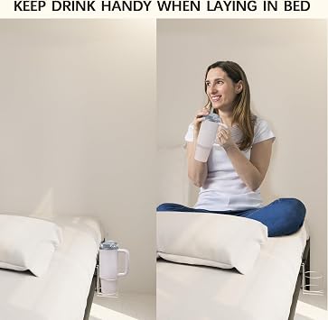 Cup Holder for Bed (Diameter: 4.1IN) Drink Holder Water Bottle/Glass Organizer for Wood Dorm Room Bunk Bed Crib, Metal Toddle Bed,Loft Bedside, Headbed, Car,Office Desk Partition