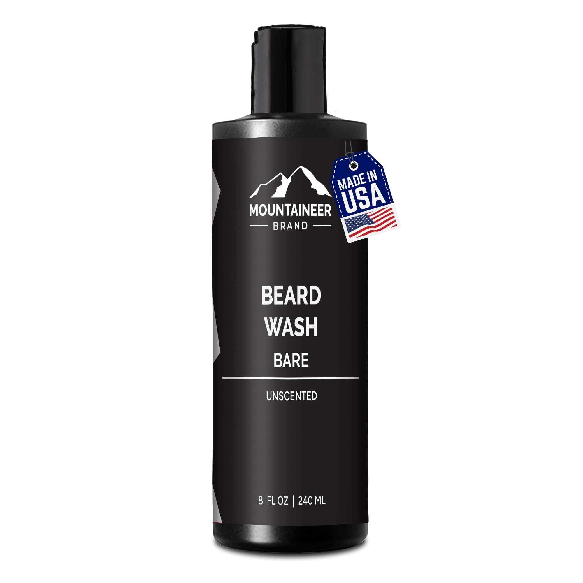 Mountaineer Brand Beard Wash For Men | 100% Natural Beard Shampoo | Thick Cleaning Softening Lather for Hair and Skin | Hydrate and Detangle |