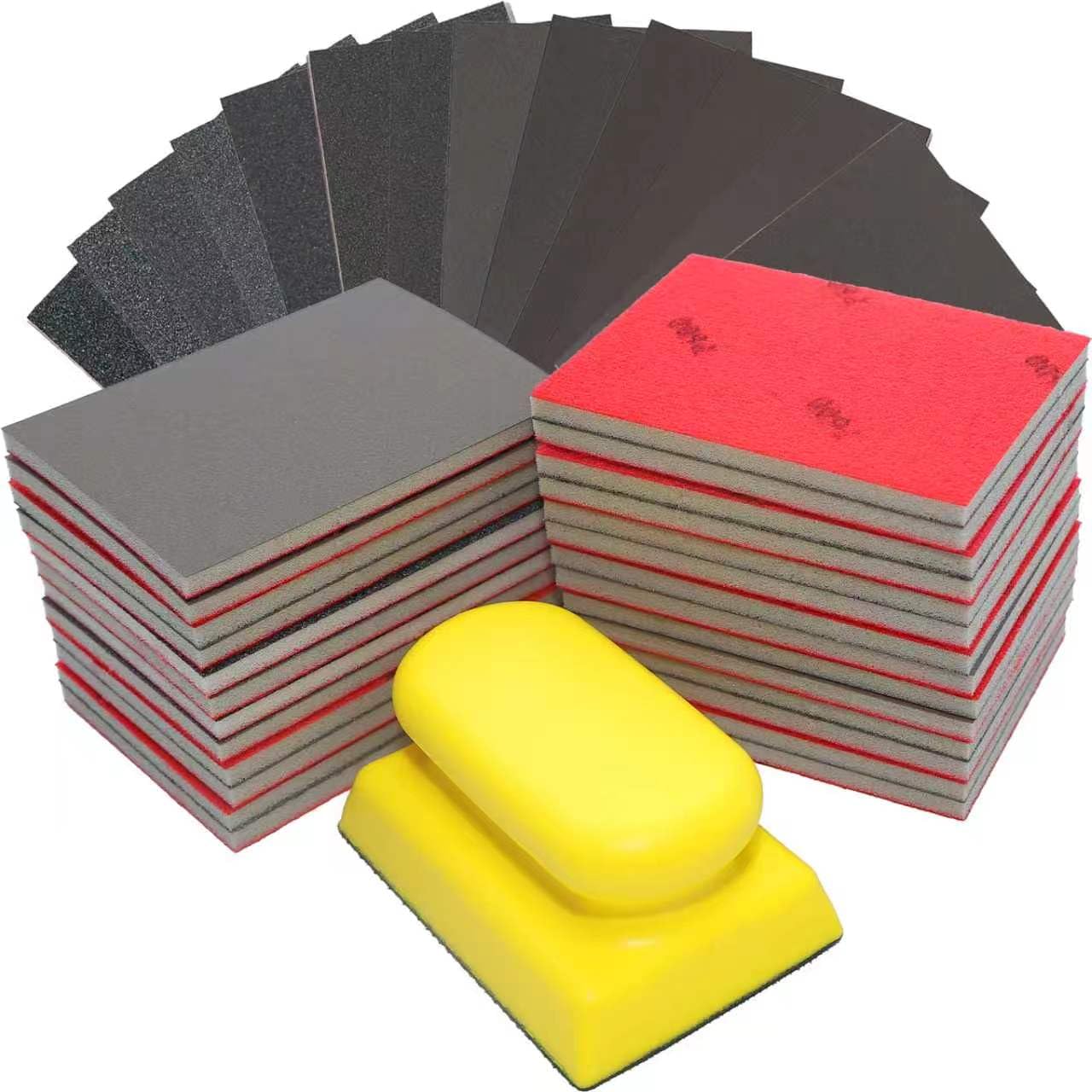 Sanding Block Set - 26 Sponges for Wood & Metal -1