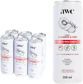 AWE Morango e Kiwi - Pack com 6 unidades - Lata 355 ml