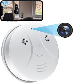Wireless Small Nanny Cam WiFi HD 1080P Smoke Detector Camera for Home Security Cameras Indoor/Outdoor