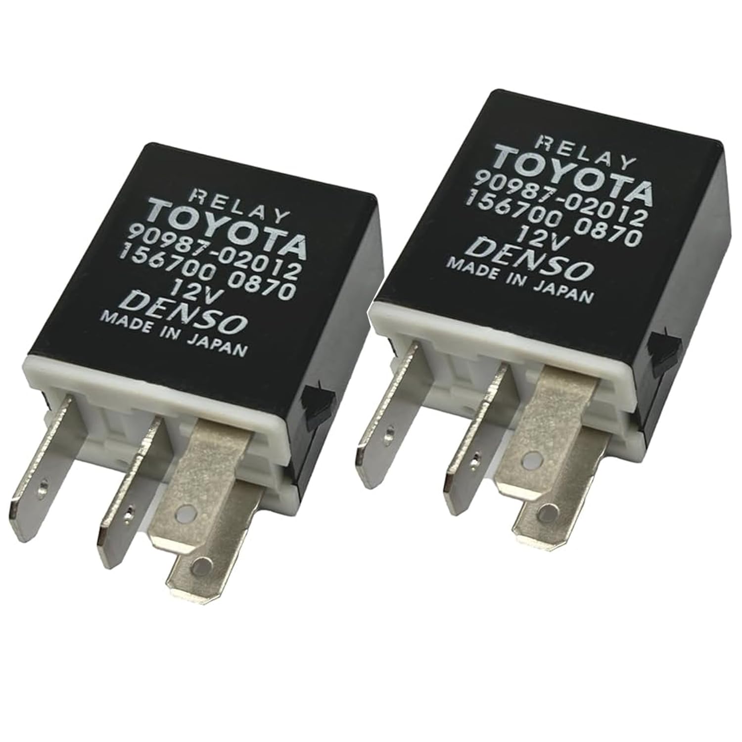 90987-02012 156700-0870 Plug in (SPST) Automotive Relay (2-Pack) for Toyota and Lexus Vehicles
