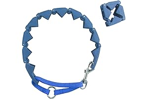 Dog Training Collar with 4 Extra Links for Medium, Large and X-Large Dogs (Blue)