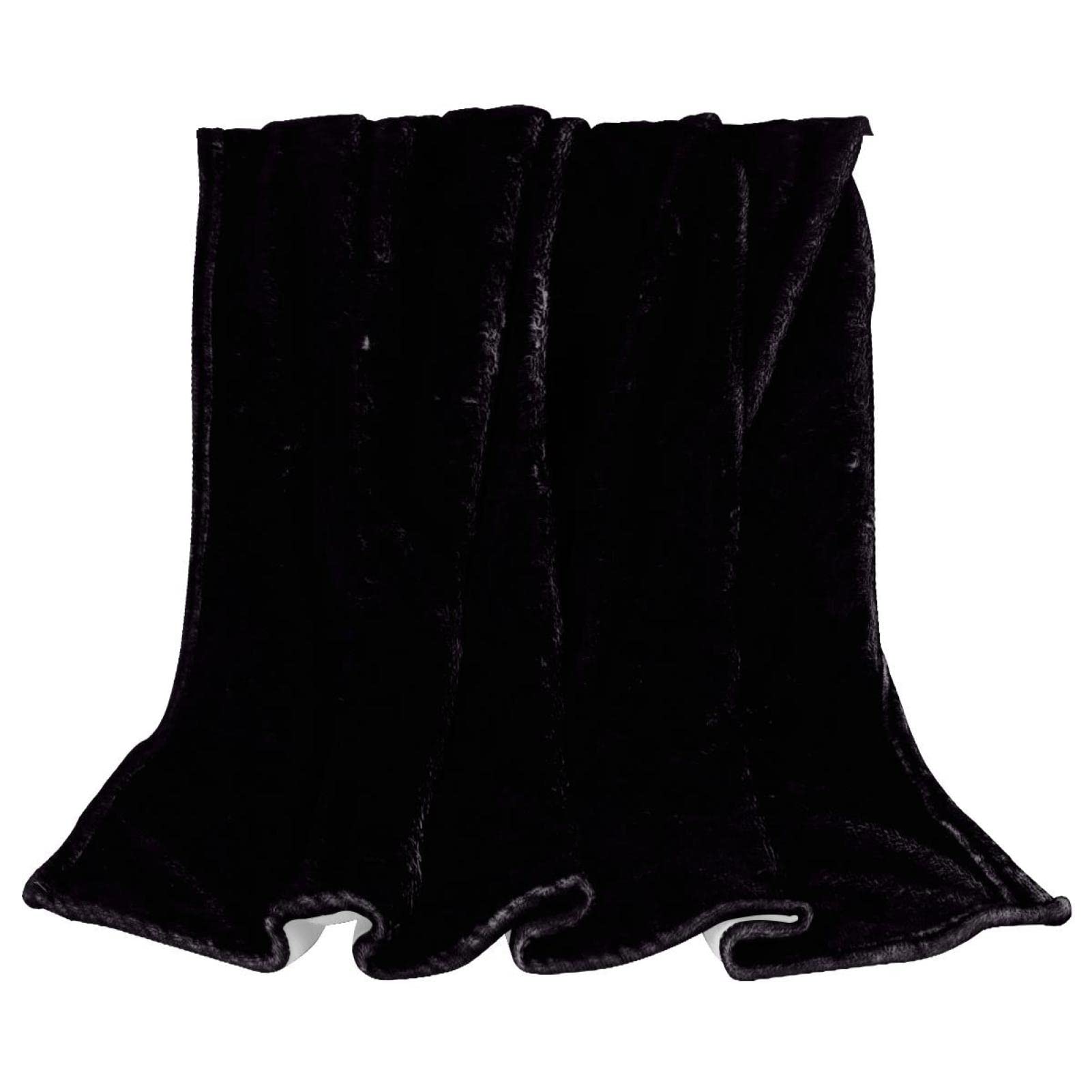 Couverture polaire legere peluche canape plaid noir chaud couverture lit