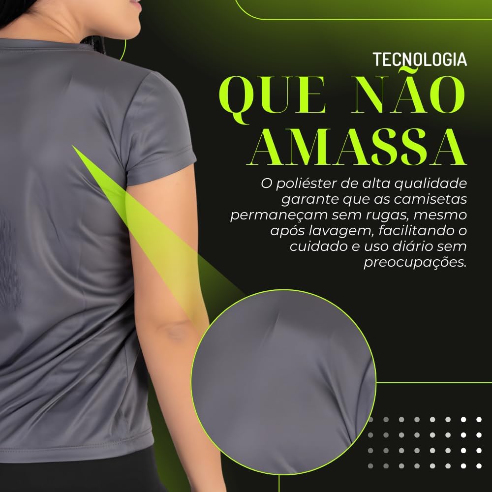 Kit 3 Camisetas Dry Fit Feminina Academia Treino Corrida Proteção UV Poliéster (BR, Alfa, M, Regular, Bordo/Cinza/Preto)