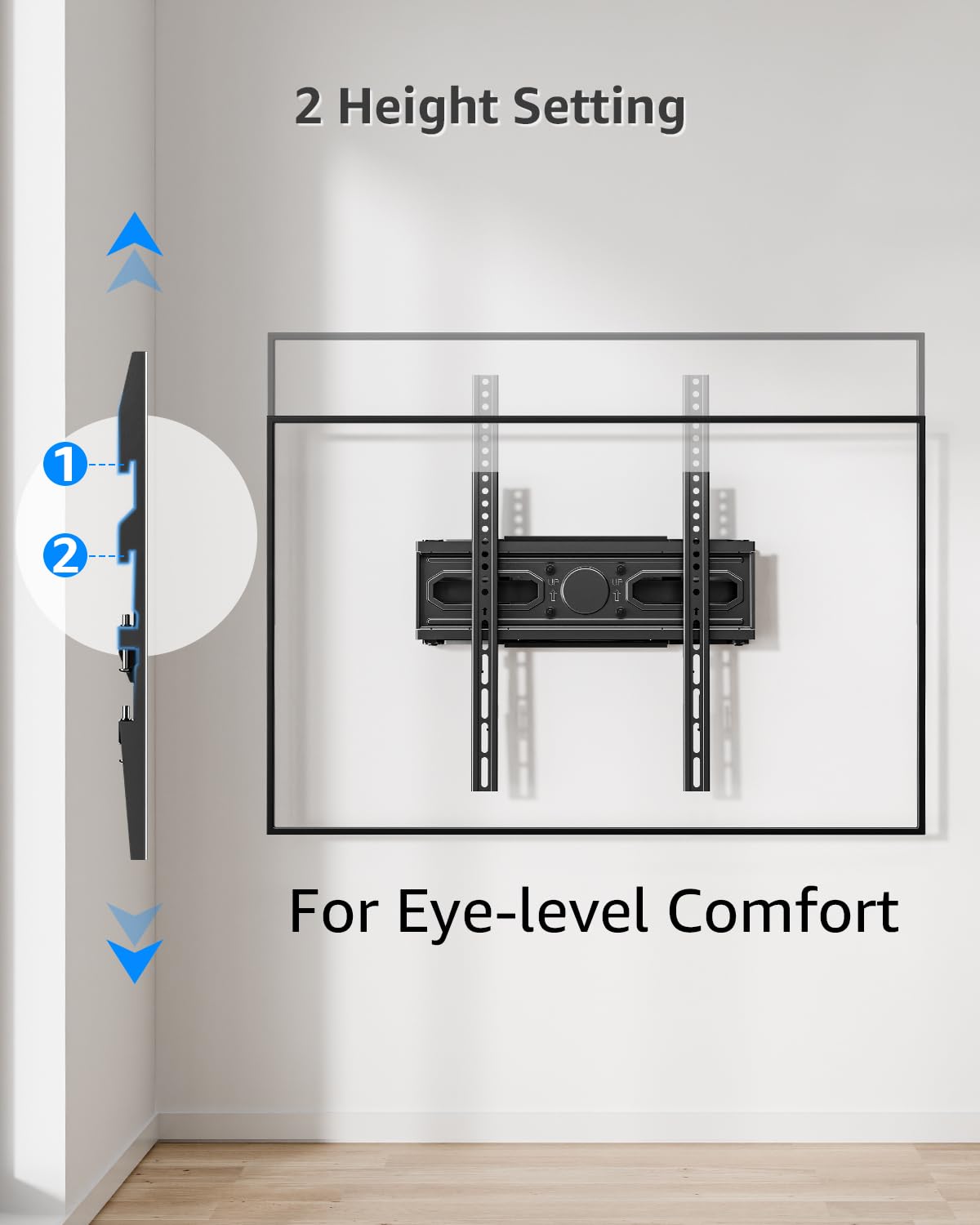 MOUNTUP MU0010 - Supporto da parete per TV a schermo piatto da 26-55 pollici e schermi curvi fino a 40 kg, supporto da parete per TV con doppio braccio articolato girevole, massimo VESA 400 x 400 mm