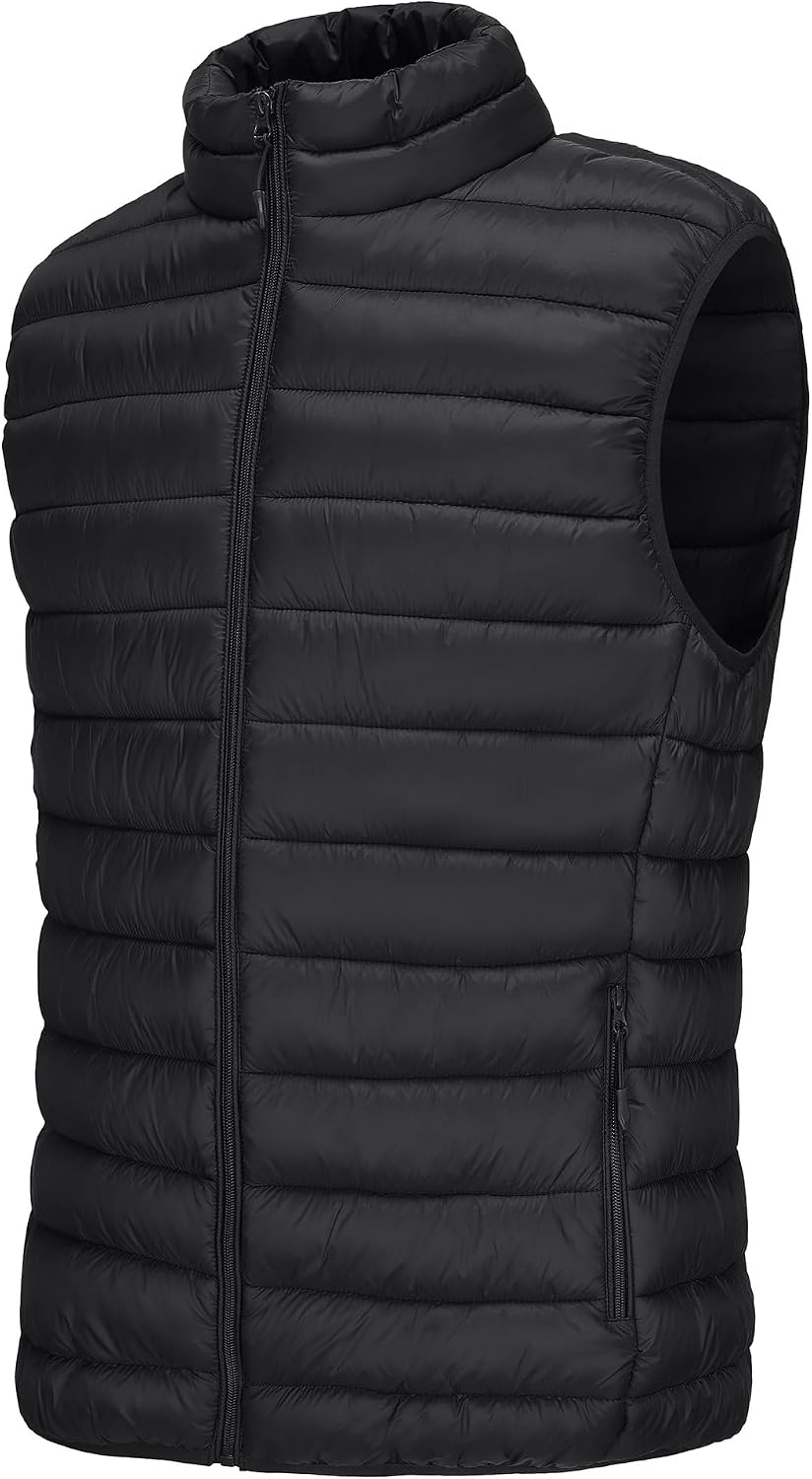 Cityork Men's Puffer Vest Outerwear Winter Warm Sleeveless Jacket Zipper Quilted Puffy Vests Size M To 2XL