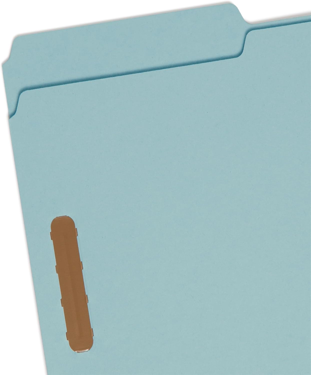 Smead 100% Recycled Pressboard Fastener File Folder, 2 Fasteners, 1/3-Cut Tab, 3" Expansion, Legal Size, Blue, 25 per Box (20002)
