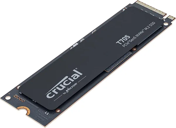 Crucial T705 2TB PCIe Gen5 NVMe M.2 SSD - Up to 14,500 MB/s - Game Ready - Internal Solid State Drive (PC) - +1mo Adobe CC - CT2000T705SSD3