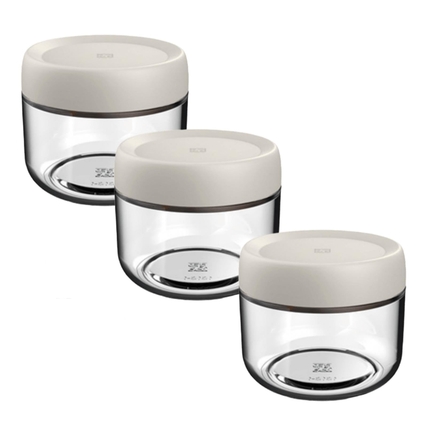 Eidoct Beige 3-Pack 10Oz Glass Jar With Screw Lid Leakproof Overnight Oats Container, Yogurt Jars, Oatmeal Salad Jars, For Cereals Milk Fruit Condiment Dressing(3-Pack 280Ml White)