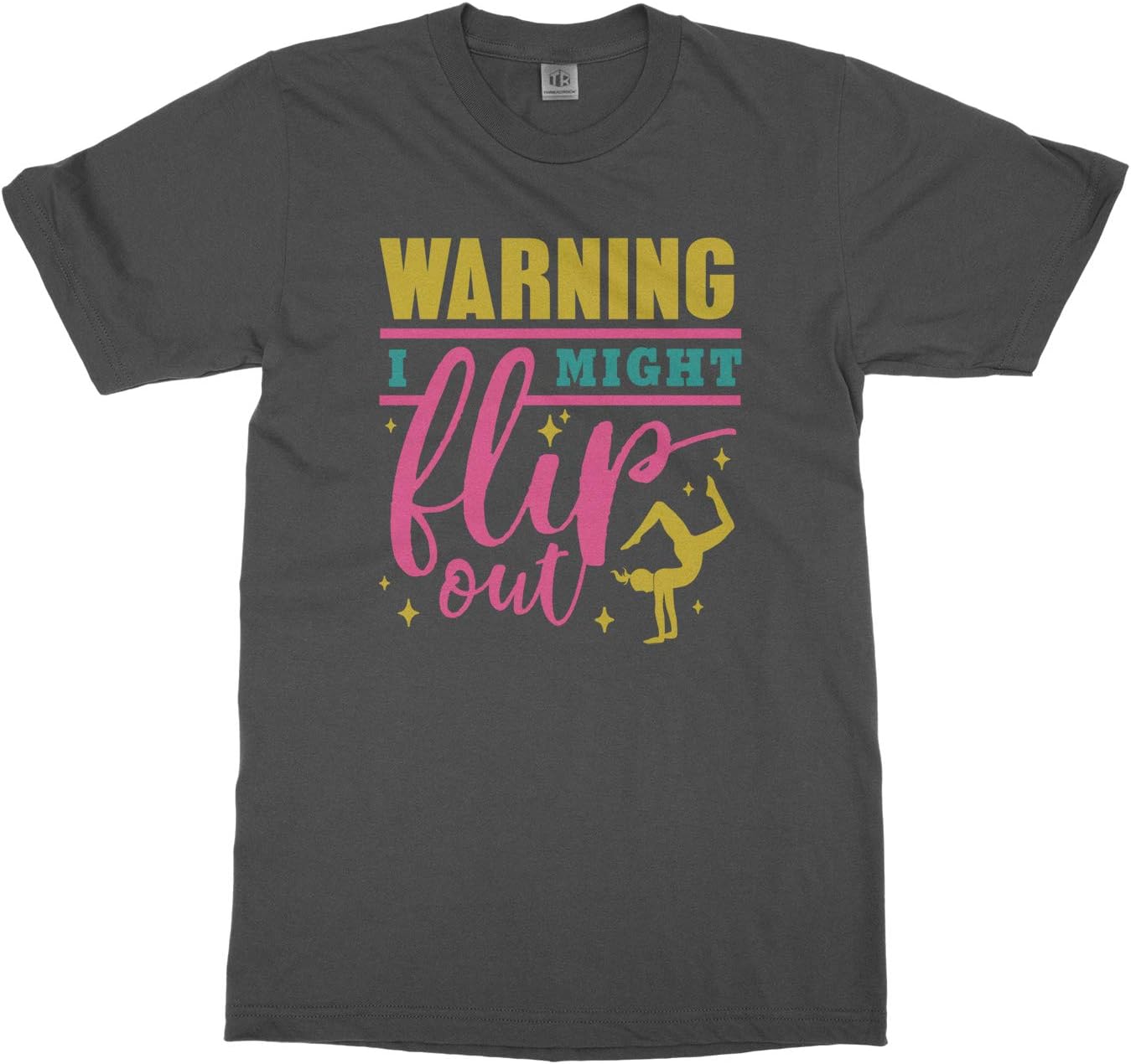 Threadrock Big Girls' Warning I Might Flip Out Gymnastics Youth T-Shirt