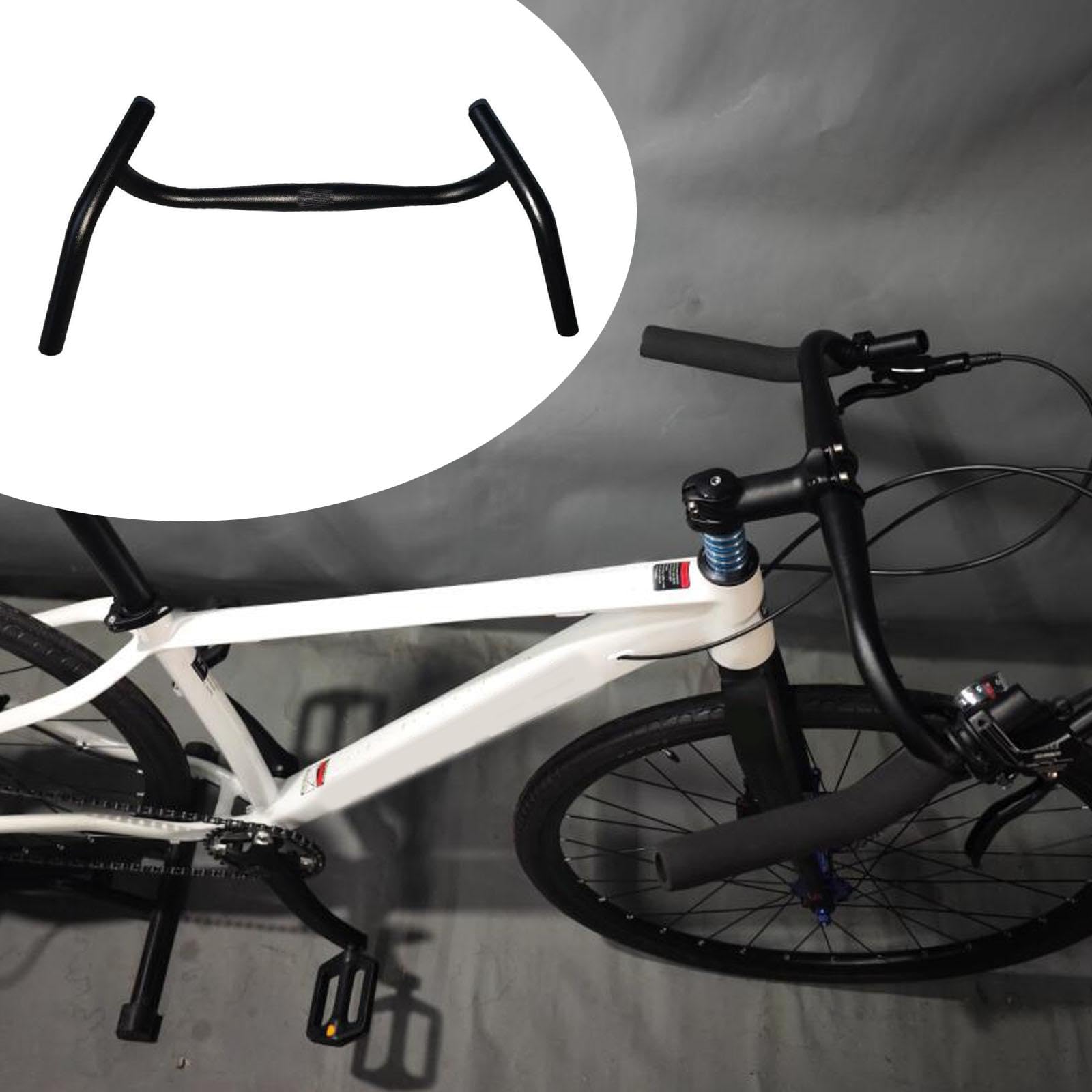Guidon de Vélo, Guidon de Course Angle Externe, Cintre Gravel Universel 53cm en Alliage d’Aluminium, Confortable et Anti-Fatigue, pour VTT, Cyclisme et Vélos de Route, 25,4mm, Noir
