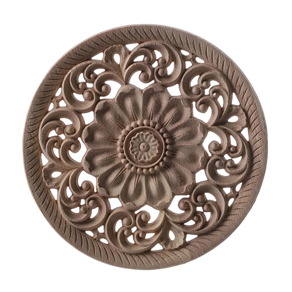 Calcomanías de madera tallada para decoración para el hogar y adornos de muebles Y20