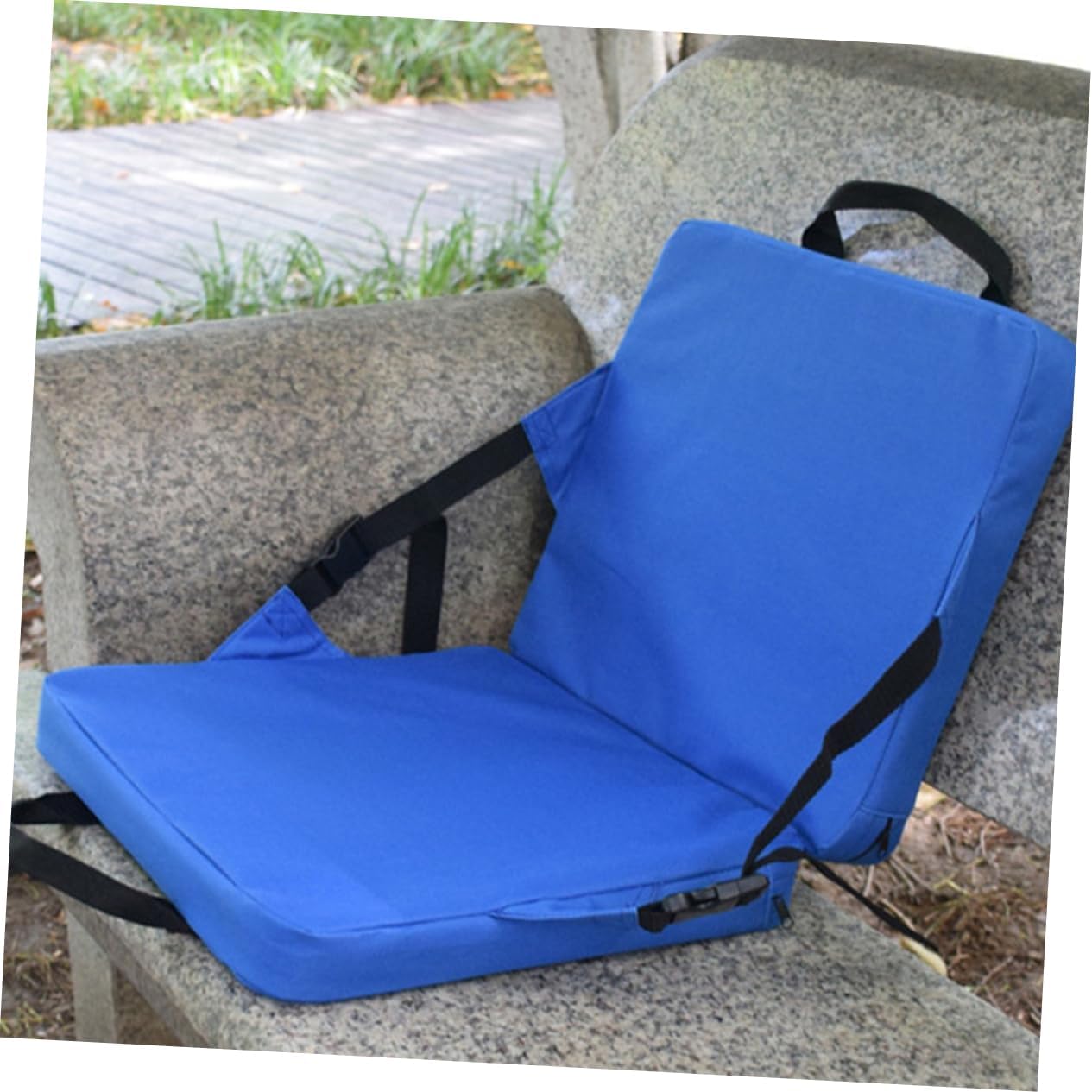1pc Portable Outdoor Seat Cushion Lightweight and Stadium Cushion Back Support for Camping Picnics and Events and Pearl Material Blue