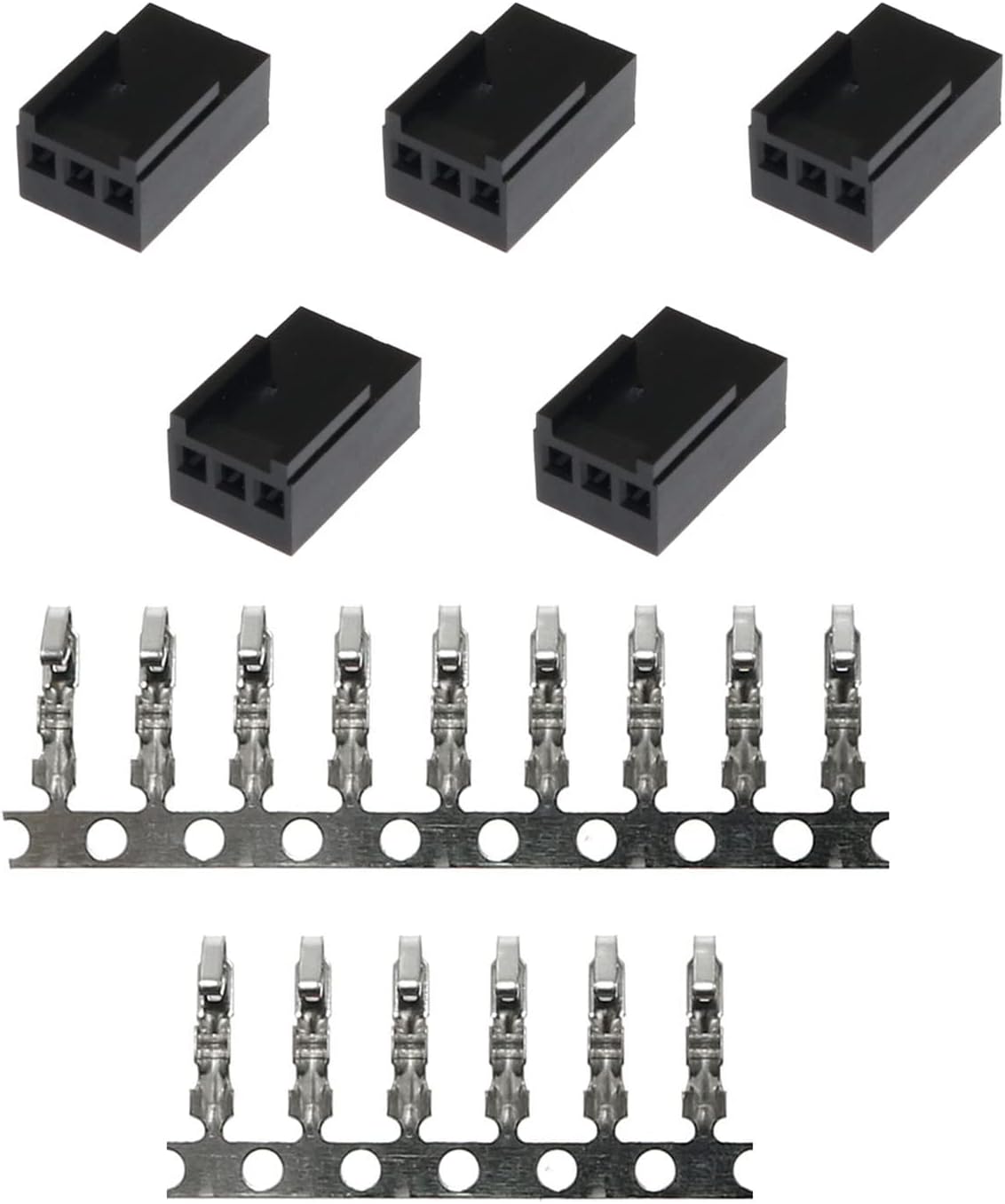 Maxmoral5PCS PC Fan Connector, PWN Plastic Shell PWN Plastic Shell Computer Case Cooling Fan Female Plug Interface 3-pin PC Fan Connector Kit