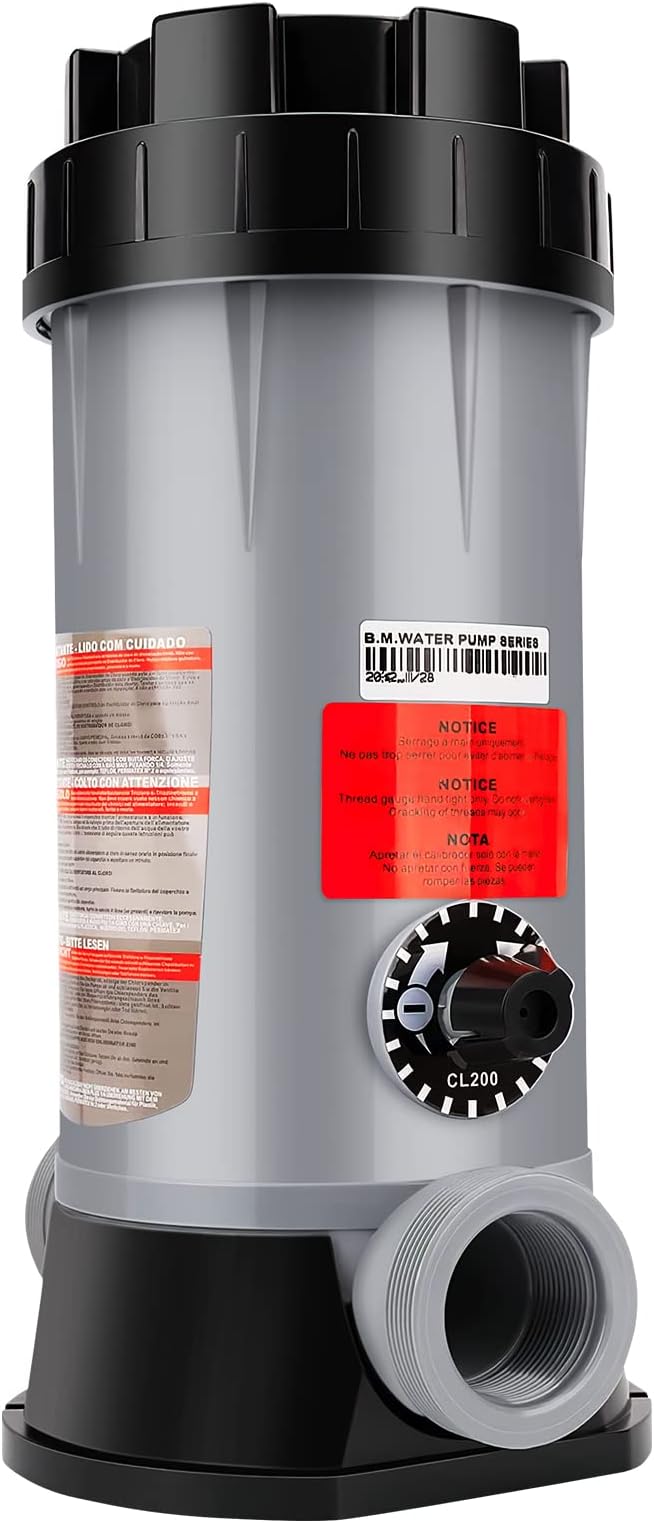 TOVEN-RV Pool Chlorinator, CL200 Pool Automatic Chlorinator Feeder, in-line Chlorinator for Inground Pool with Detailed Instruction, CL200 Pool Automatic Chlorine