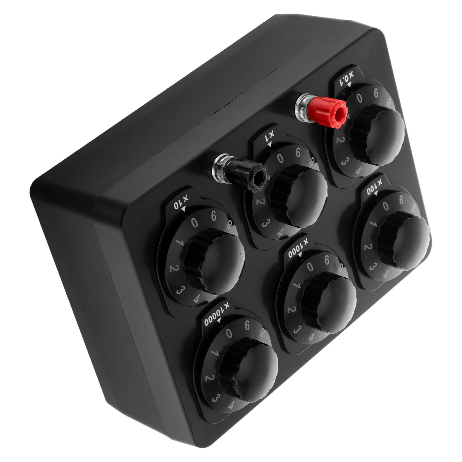 SHINEOFI Caja de Resistencia Ajustable de 6 Dígitos 0-99999.9 Ohmios para Experimentos Eléctricos de Física en Laboratorio, Material Plástico y Metal, Adecuado para Estudiantes